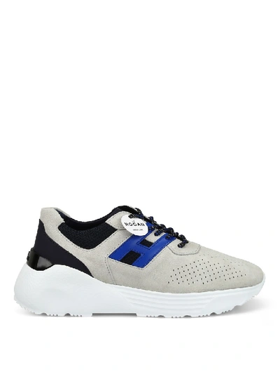 Shop Hogan Active One Beige And Blue Sneakers In White