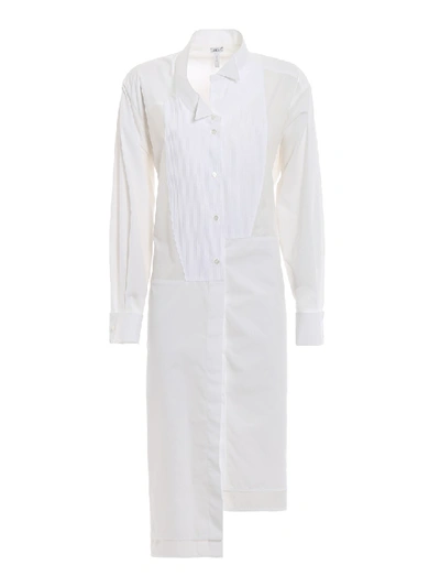 Shop Loewe Maxi White Cotton Shirt Dress