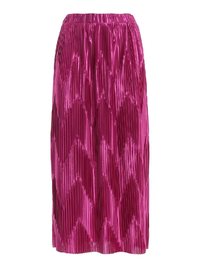 Shop Givenchy Chevron Pleated Jersey Long Skirt In Pink