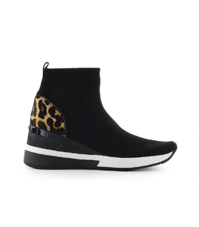 Shop Michael Kors Skyler Black Leopard Sneaker