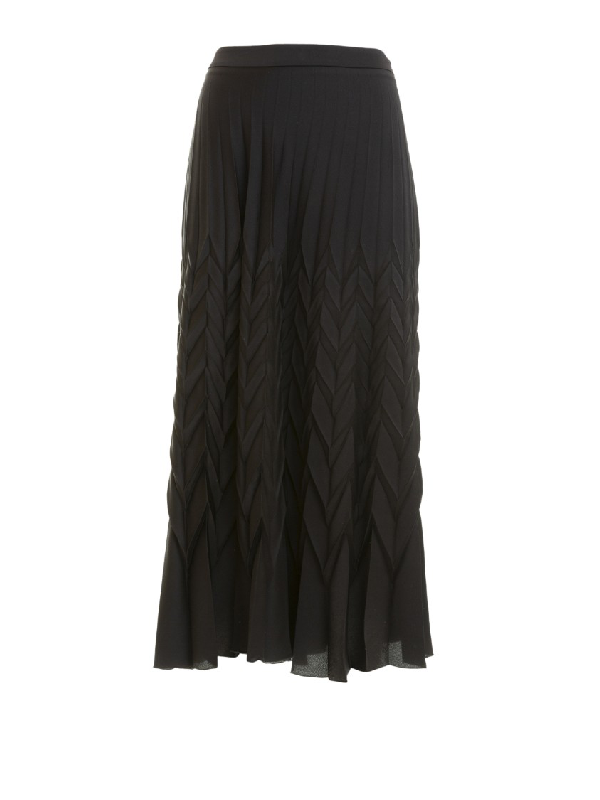Blumarine Pleated Skirt In Black ModeSens