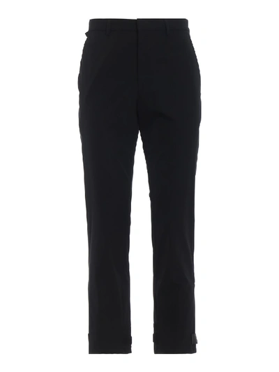 Shop Prada Tech Stretch Fabric Pants In Black