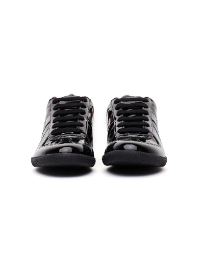 Shop Maison Margiela Black Patent Replica Sneakers
