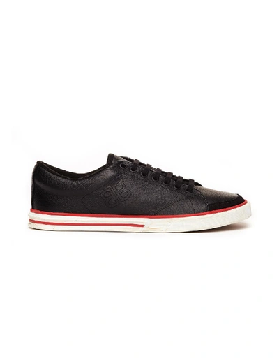 Shop Balenciaga Match Black Leather Sneakers