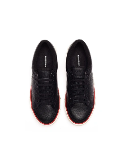 Shop Balenciaga Match Black Leather Sneakers