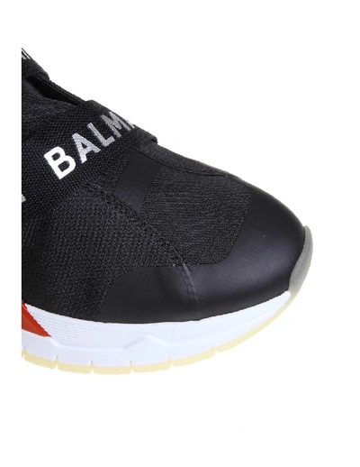 Shop Balmain B-troop Sneakers In Stretch Fabric In Black