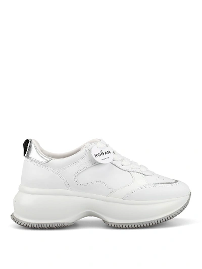 Shop Hogan Maxi 1 Active White Leather Sneakers