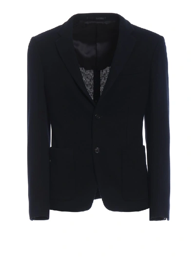 Shop Prada Unlined Cotton Knit Single-breasted Blazer In Black