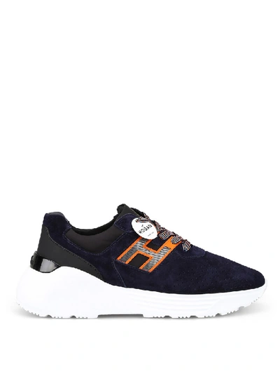 Shop Hogan Active One Blue And Orange Sneakers In Black