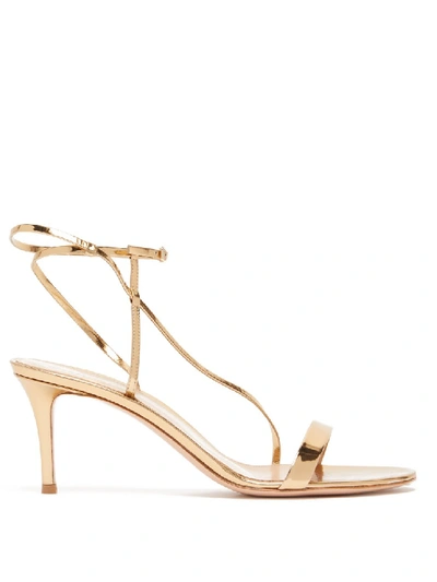 Shop Gianvito Rossi 70 Patent-leather Sandals In Neutrals