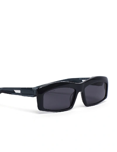Shop Balenciaga Dark Grey «hybrid Rec» Sunglasses In Black