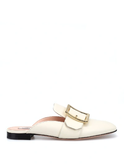 Shop Bally Janesse Calf Leather Mules In Neutrals