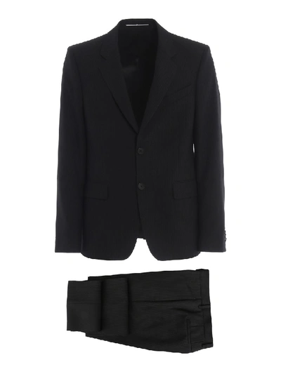 Shop Givenchy Tech Wool Pinstripe Effect Suit In Black