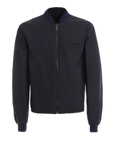 Shop Prada Matte Nappa And Nylon Reversible Jacket In Black