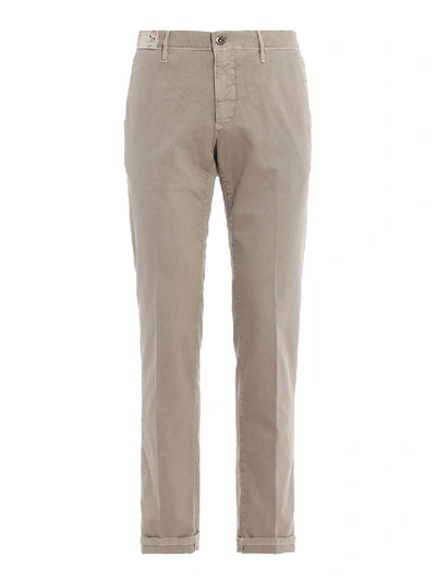 Shop Incotex Slacks Beige Cotton Slim Pants In Grey