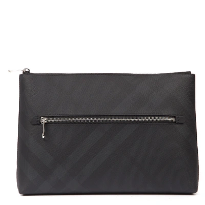 Shop Burberry Grey London Check Zipped Pouch Fw 2019 In Black