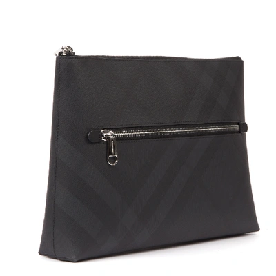 Shop Burberry Grey London Check Zipped Pouch Fw 2019 In Black