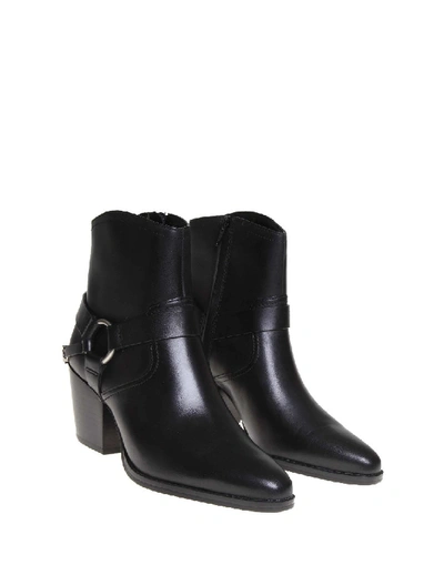 Shop Michael Kors Goldie Leather Ankle Boot In Black Color
