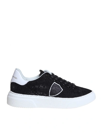 Shop Philippe Model Sneakers Temple In Lurex Color Black