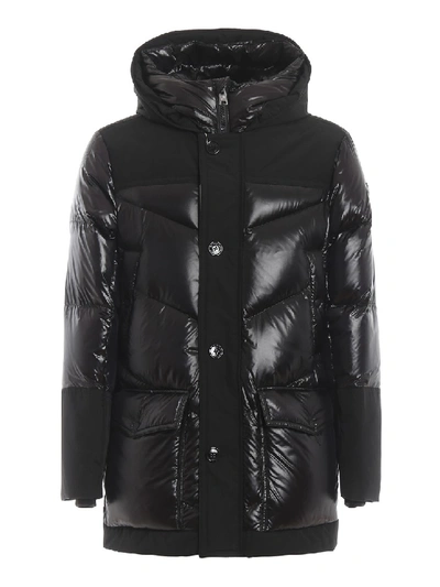 Shop Woolrich Black Glossy And Matte Logo Arctic Parka