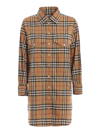 Shop Burberry Redwing Vintage Check Over Shirt In Neutrals