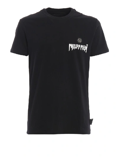 Shop Philipp Plein Statement Short Sleeve Black Tee