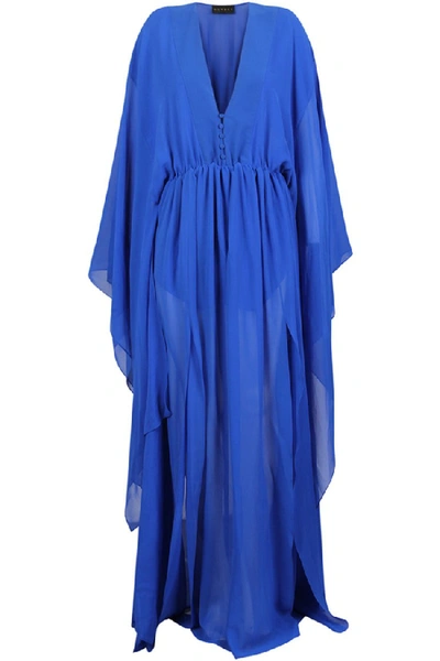 Shop Dundas Silk Georgette Caftan In Blue