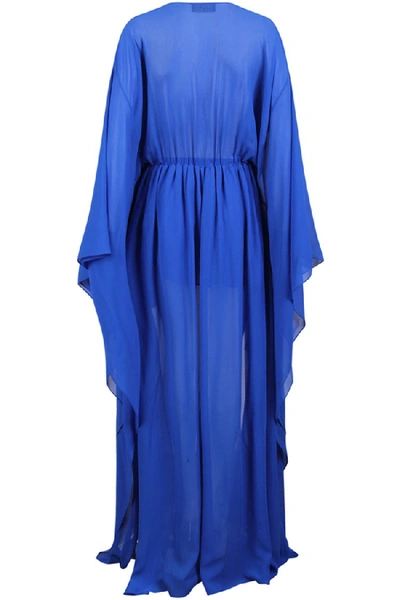 Shop Dundas Silk Georgette Caftan In Blue