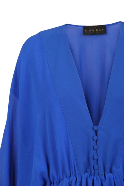 Shop Dundas Silk Georgette Caftan In Blue