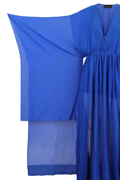 Shop Dundas Silk Georgette Caftan In Blue