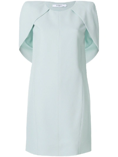 Shop Givenchy Blue Women's Cape Shift Dress In White