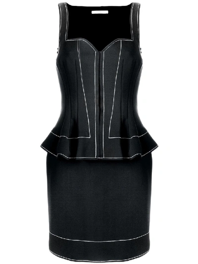 Shop Givenchy Black Women's Peplum Waist Fitted Dress