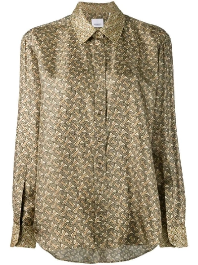 Shop Burberry - Neutral Women's Tb Monogram Shirt In Neutrals