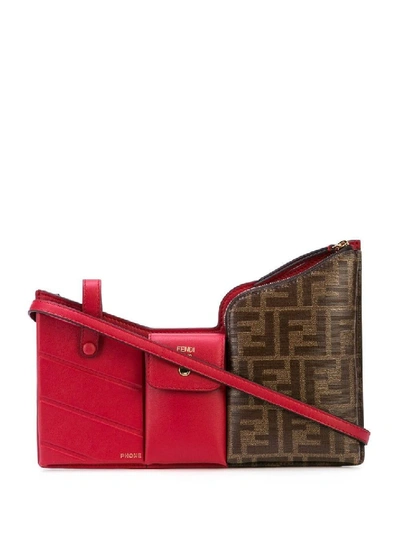 Shop Fendi Brown Women's 3 Pocket Mini Bag In Red