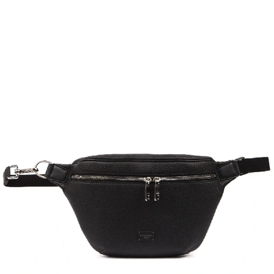 Shop Dolce & Gabbana Black Leather Belt Bag With Logo