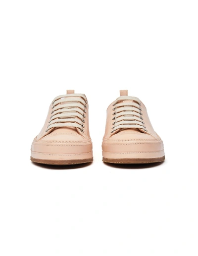 Shop Ann Demeulemeester Beige Leather Low-top Sneakers In Neutrals