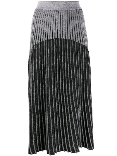 Shop Balmain Black Women's Ribbed Knit Skirt