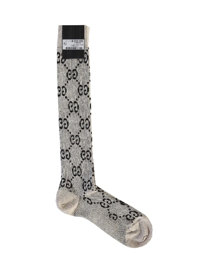 Shop Gucci Printed Socks In Grey