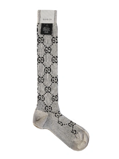 Shop Gucci Printed Socks In Grey