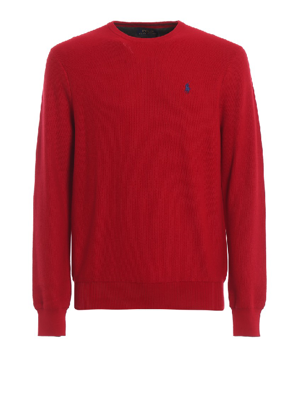 red polo crewneck