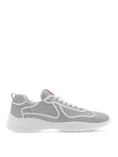 Shop Prada New Americas Cup Tech Fabric Sneakers In White