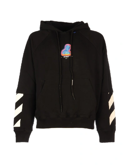 Shop Off-white Printed Hooded Sweatshirt In Black