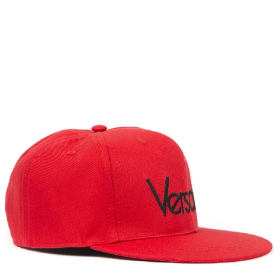 Shop Versace Red And Black Cotton Baseball Cap