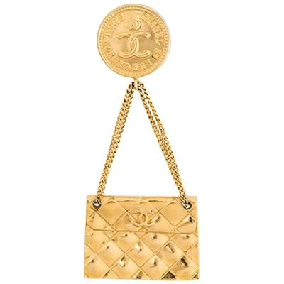 Pre-owned Chanel Gold Tone Handbag Brooch