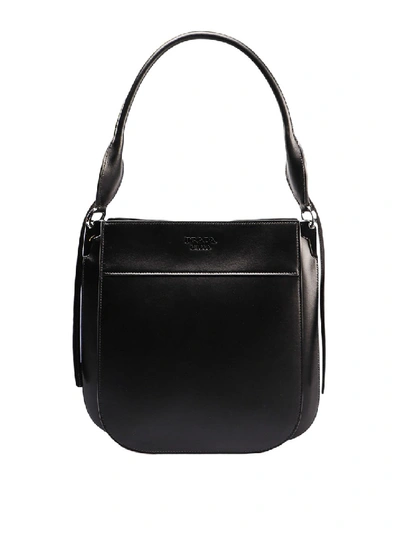 Shop Prada Margit Black Leather Shoulder Bag