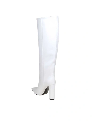 Shop Casadei Agyness Boot In White Color Leather In Red