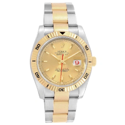 Shop Rolex Datejust Turnograph 36mm Steel Yellow Gold Mens Watch 116263