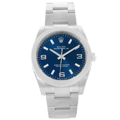 Shop Rolex Oyster Perpetual 34 Blue Dial Steel Mens Watch 114200 Unworn