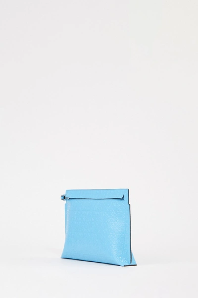 Shop Loewe Clutch 'pouch Repeat' With Logo Sky Blue