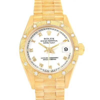 Shop Rolex President Datejust 26 Yellow Gold Diamond Ladies Watch 69288